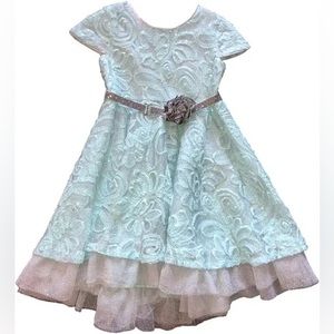 Boutique turquoise Purrfect sequin dress size 2T
